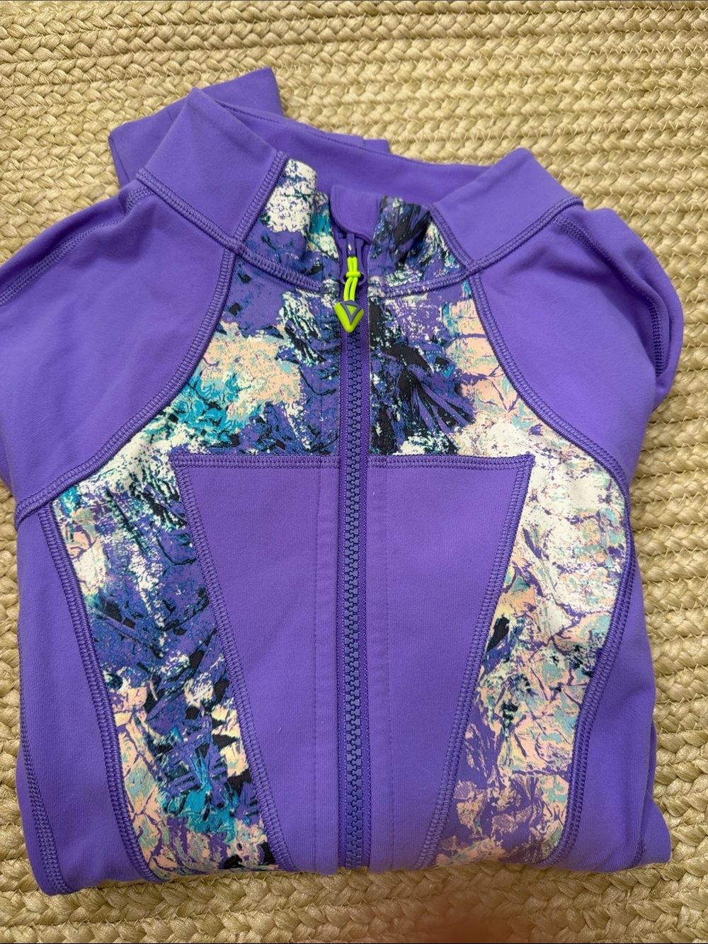 Ivivva Purple Rashguard Jacket with Multicolor Abstract Panels